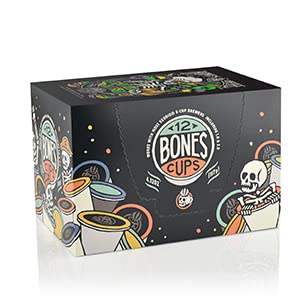 Bones Coffee Company Flavored Coffee Bones Cups Highland Grog Butterscotch Caramel | 12ct Single-Serve Coffee Pods Compatible with Keurig 1.0 & 2.0 Keurig Coffee Maker