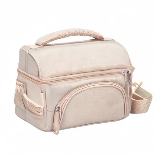 Bentgo® Deluxe Lunch Bag - Durable and Insulated Lunch Tote with Zippered Outer Pocket, Internal Mesh Pocket, Padded & Adjustable Straps, & 2-Way Zippers - Fits Most Lunch Boxes (Carbon Black)