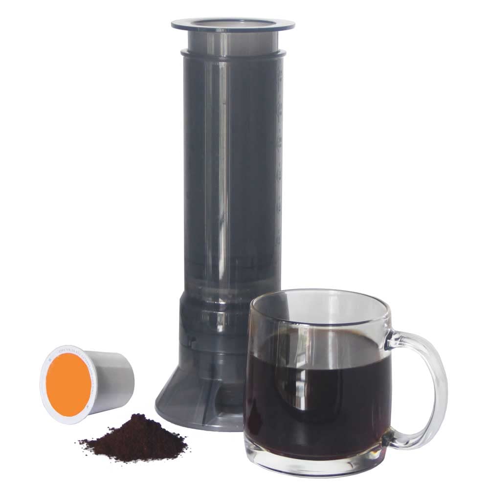Portable Travel Coffee Maker Press, Camping Coffee Press, Travel K Cup Coffee Maker - Instantly Makes Delicious Coffee, Compatible with K Cups and Ground Coffee, 4~12 OZ One Shot