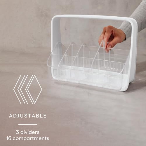 YouCopia SipStation Hydration Caddy, Hydration Packet Storage, Adjustable Electrolyte Powder Organizer, Speckled White