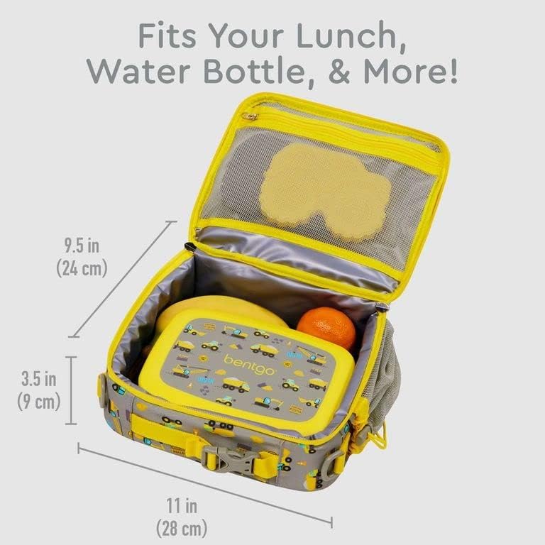 Bentgo Kids Lunch Bag - Durable, Double-Insulated Lunch Bag for Kids 3+; Holds Lunch Box, Water Bottle, & Snacks; Easy-Clean Water-Resistant Fabric & Multiple Zippered Pockets (Mermaid)