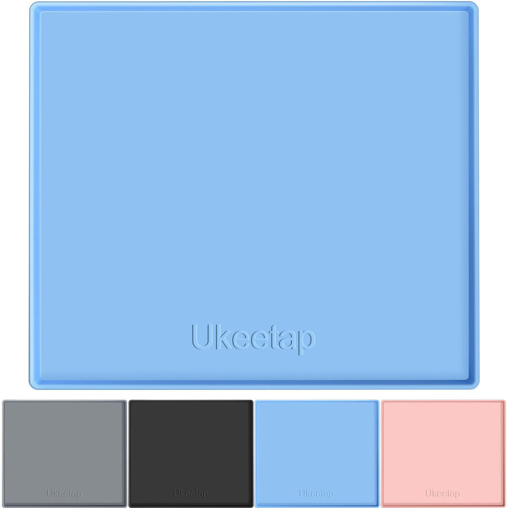 Extra Thick Silicone Mat Waterproof with Raised Edge 34" x 22", Under Sink Mat for Kitchen & Bathroom, Kitchen Cabinet Liner, Multi-Purpose for Storage & Protection, Gray