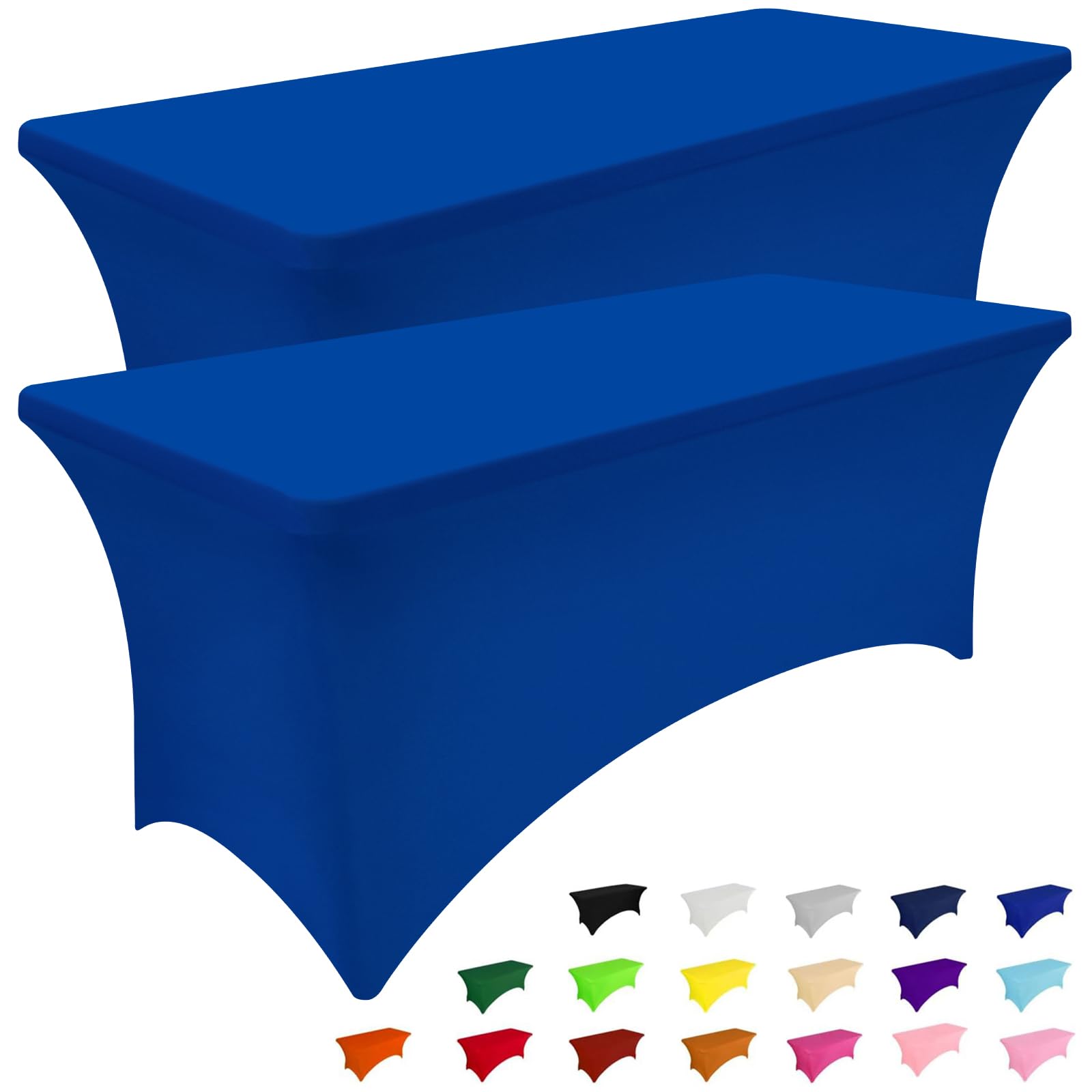 Smiry 2 Pack Spandex Table Cloth 6FT, Elastic Fitted Stretch Tablecloths, Washable and Wrinkle Free Rectangular Patio Table Cover for Outdoor, Wedding, Banquet & Parties (Black, 72Lx30Wx30H Inch)