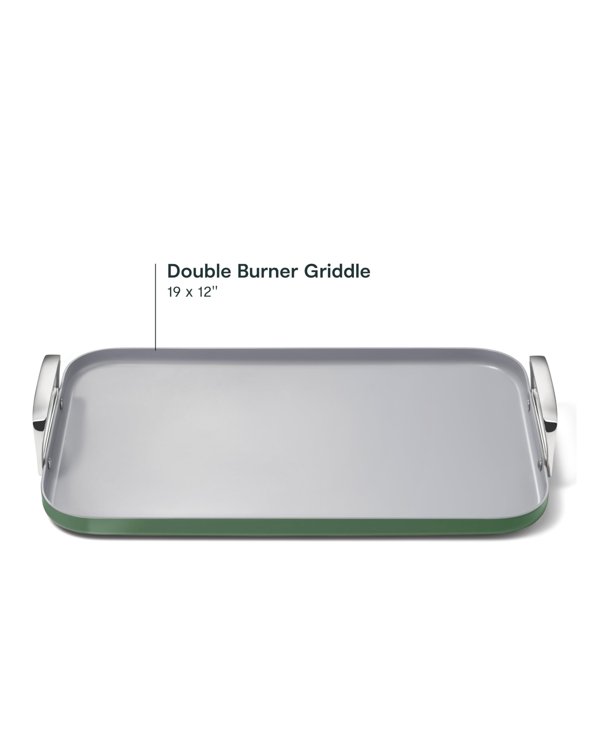 Caraway Double Burner Griddle - 19x12” Griddle Pan - Non-Stick Ceramic Coated - Non Toxic, PTFE & PFOA Free - Oven Safe & Compatible with All Stovetops - Cream
