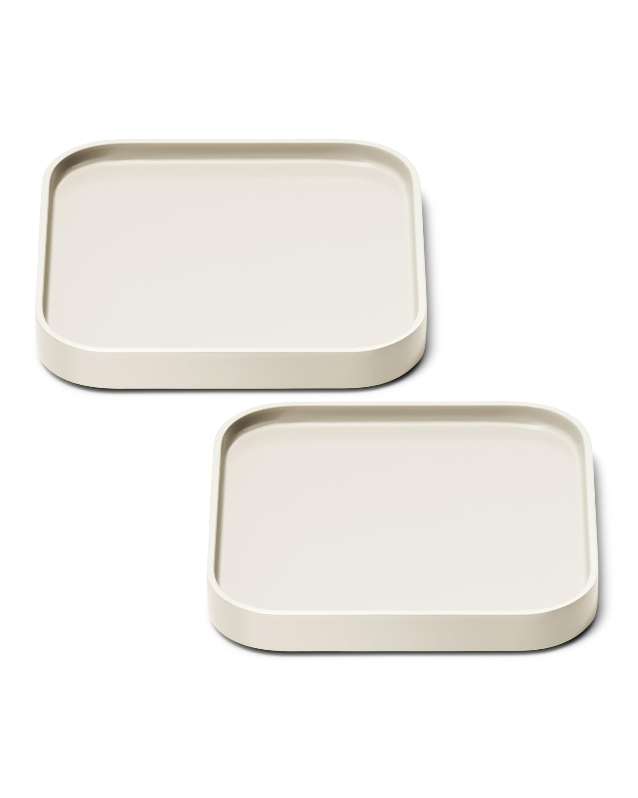 Caraway Spoon Rest Set of 2 - Stackable Spoon Holder for Kitchen Counter - Drip Catching, Heat-Resistant Design - Non-Slip Base - Cream