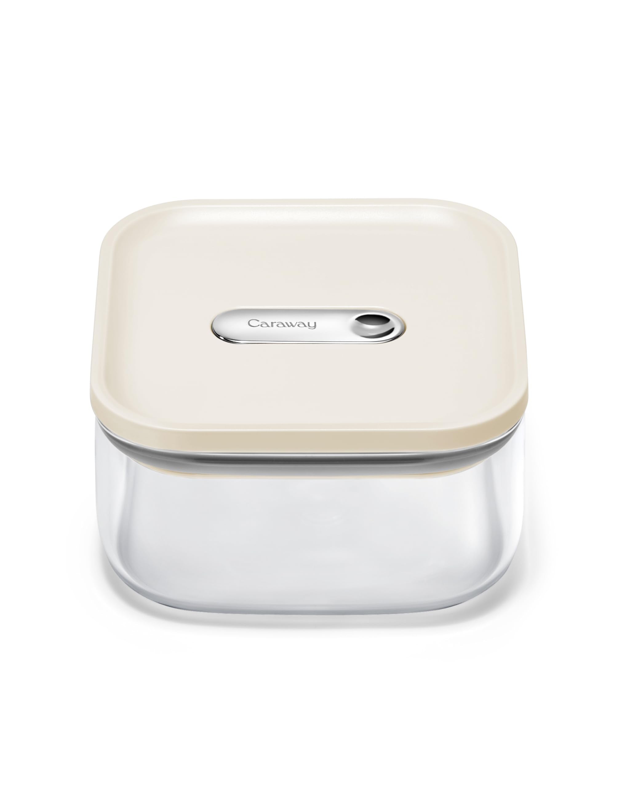 Caraway 4qt Glass Airtight Food Storage Container with Lid – Non-Toxic, BPA-Free Kitchen Storage Container – Stackable, Space-Saving Airtight Container for Dry Goods and More - Cream