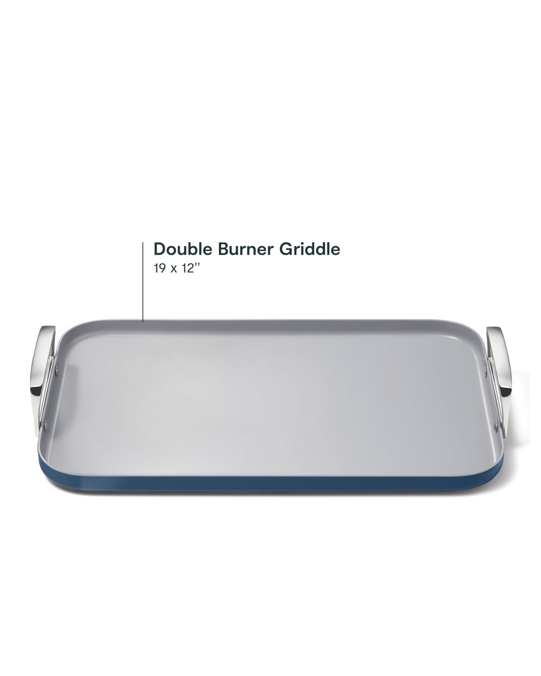 Caraway Double Burner Griddle - 19x12” Griddle Pan - Non-Stick Ceramic Coated - Non Toxic, PTFE & PFOA Free - Oven Safe & Compatible with All Stovetops - Cream