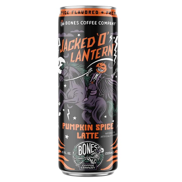 Bones Coffee Company S'mores Iced Coffee Latte - S'mores Flavored Canned Coffee Drink - 12 Pack Cans - 11 Oz Each