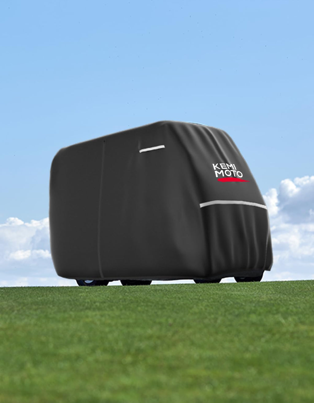 KEMIMOTO 600D Waterproof Golf Cart Cover, Universal Heavy Duty Large 6-Seater Golf Cart Rain Cover with Storage Bag Compatible with EZGO Club Car 6/4+2 Passenger, Black