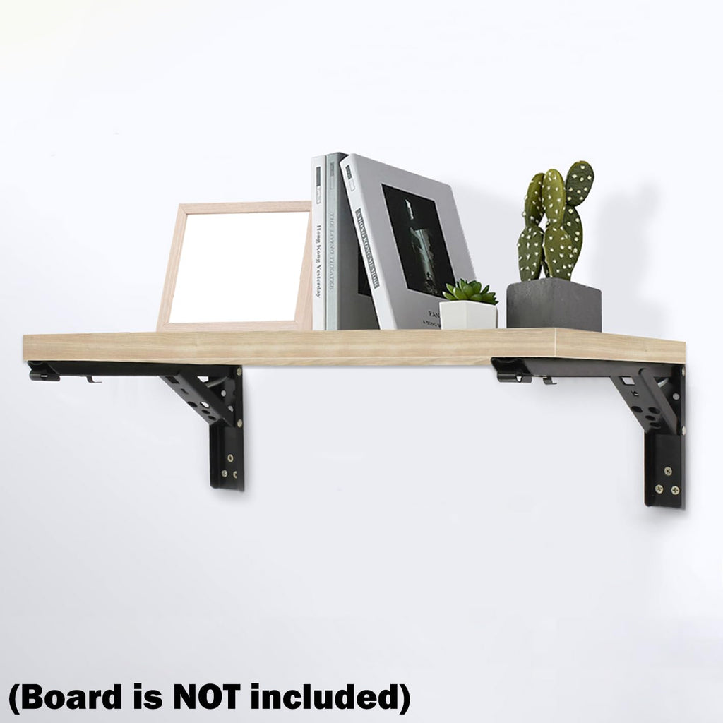 24inch Floating Shelf Bracket,Garage Heavy Duty Folding Shelf Brackets,Wall Mounted Collapsible Shelf Bracket,Max Load 330lb,(Pack of 4, No Board) (24In 4Pack)