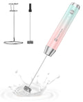 Maestri House Rechargeable Milk Frother with Stand, LunaFro Handheld Electric Foam Maker Waterproof Detachable Stainless Steel Whisk Drink Mixer Foamer for Lattes, Cappuccino