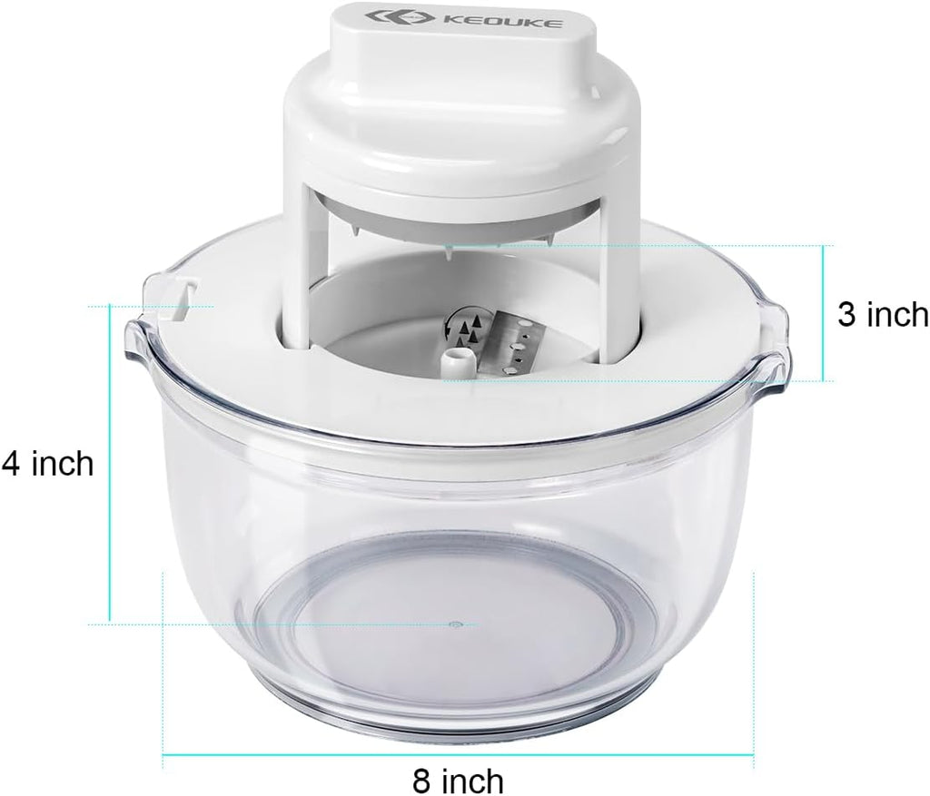 KEOUKE Vegetable Spiralizer & Zucchini Noodle Maker - 3 In 1 Adjustable Spiral Slicer with BPA-Free Plastic & Clear Bowl, Effortless for Cucumber, Potato, Carrot