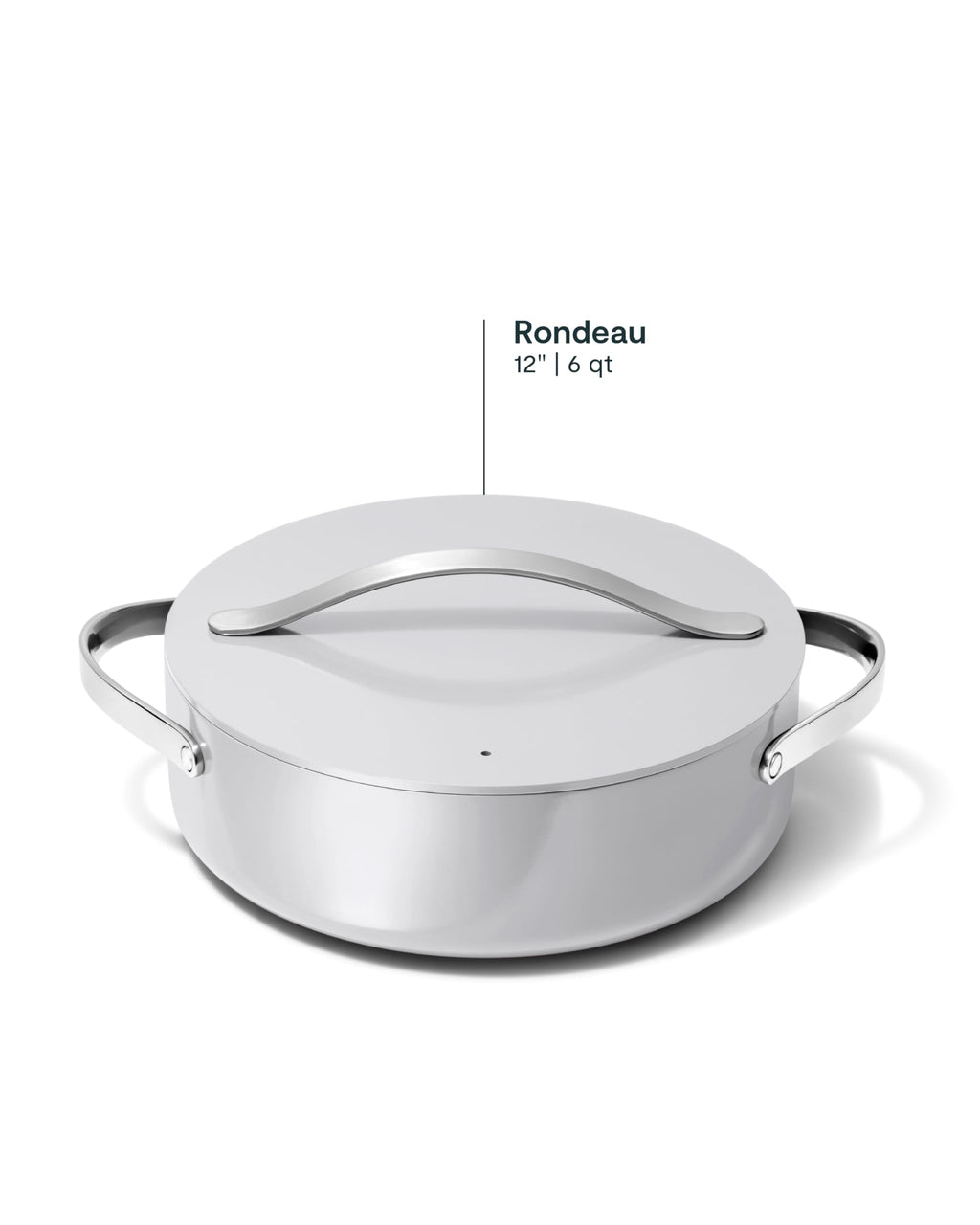 Caraway Rondeau - 6 Qt Non-Stick Pan with Lid - Free From Forever Chemicals - Perfect for Searing, Braising, & Roasting - Cream