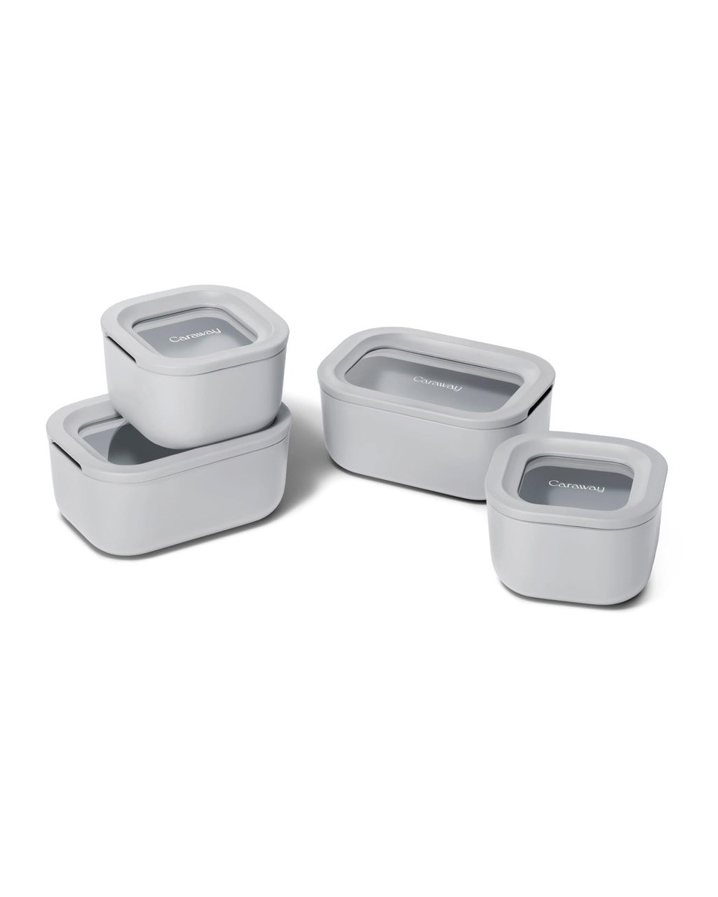Caraway 13pc Glass Food Storage Container Set - Easy to Store, Non Toxic Lunch Box - with Glass Lids - Includes Storage Organizer - Cream