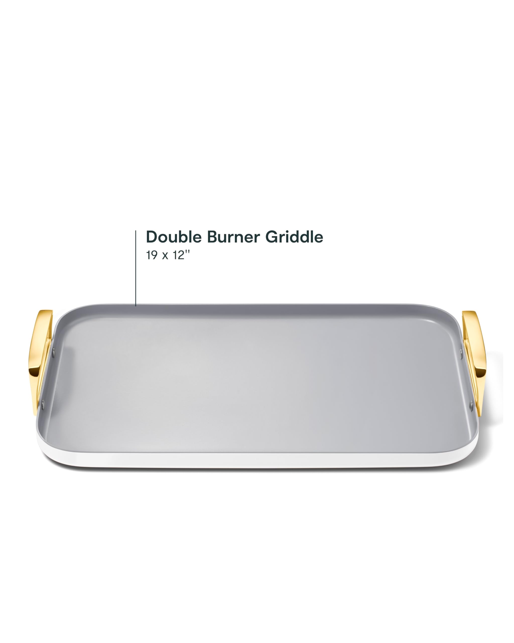 Caraway Double Burner Griddle - 19x12” Griddle Pan - Non-Stick Ceramic Coated - Non Toxic, PTFE & PFOA Free - Oven Safe & Compatible with All Stovetops - Cream