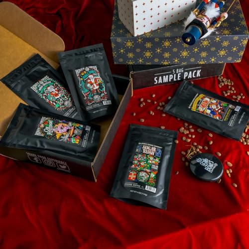 Bones Coffee Company NEW Favorite Flavors Sample Pack, Assorted Flavored Coffee Low Acid Medium Roast Arabica Beans Specialty Coffee Gifts, Auto Drip and French Press Compatible, 4 oz Pack of 5 Ground