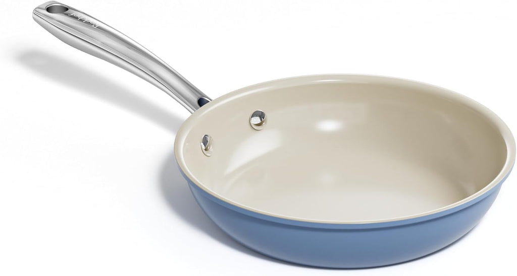 Redchef 5 QT Ceramic Stock Pot with Lid, 8 inch Cooking Pan Non Toxic with Stay Cool Handle for Induction, Dishwasher/Oven Safe, PFAS PFOA & PTFE Free (Blue)