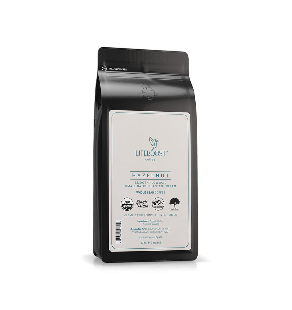 Lifeboost Whole Bean French Vanilla Coffee - Low Acid Single Origin Non-GMO Organic Coffee - Third Party Tested For Mycotoxins & Pesticides - 12 Ounces