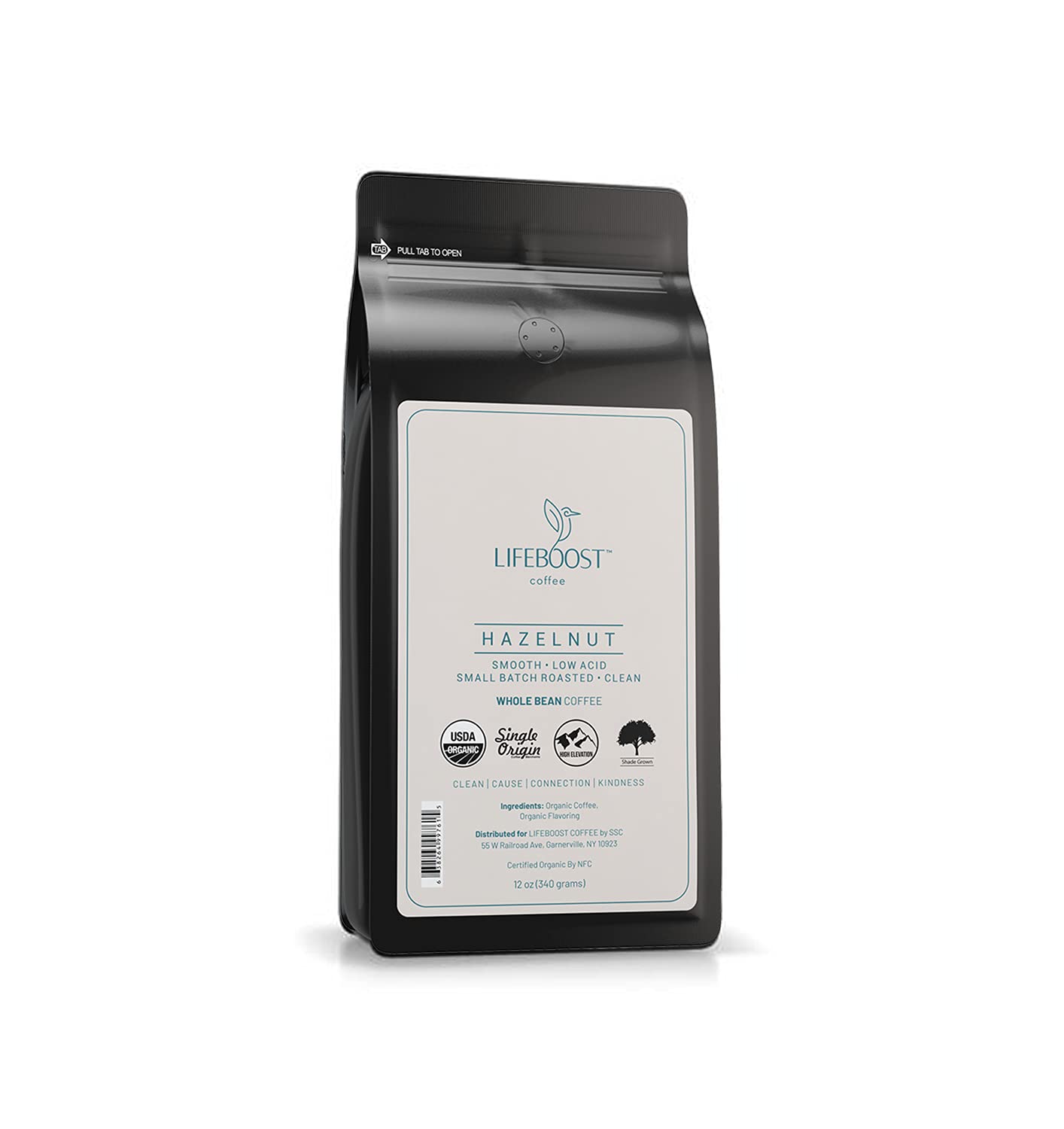 Lifeboost Whole Bean French Vanilla Coffee - Low Acid Single Origin Non-GMO Organic Coffee - Third Party Tested For Mycotoxins & Pesticides - 12 Ounces