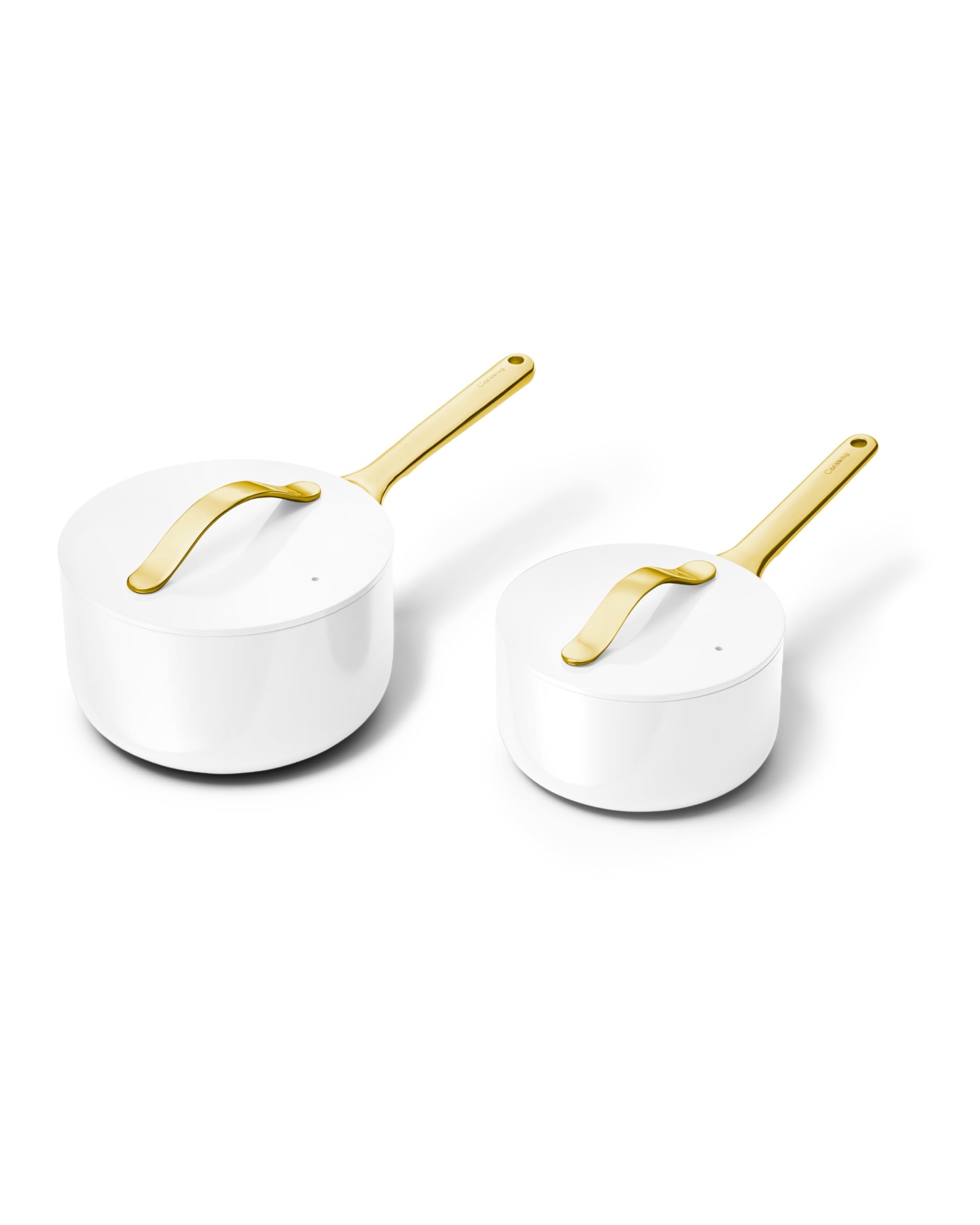 Caraway Nonstick Ceramic Sauce Pan with Lid (3 qt) - Non Toxic, PTFE & PFOA Free - Oven Safe & Compatible with All Stovetops (Gas, Electric & Induction) - Cream