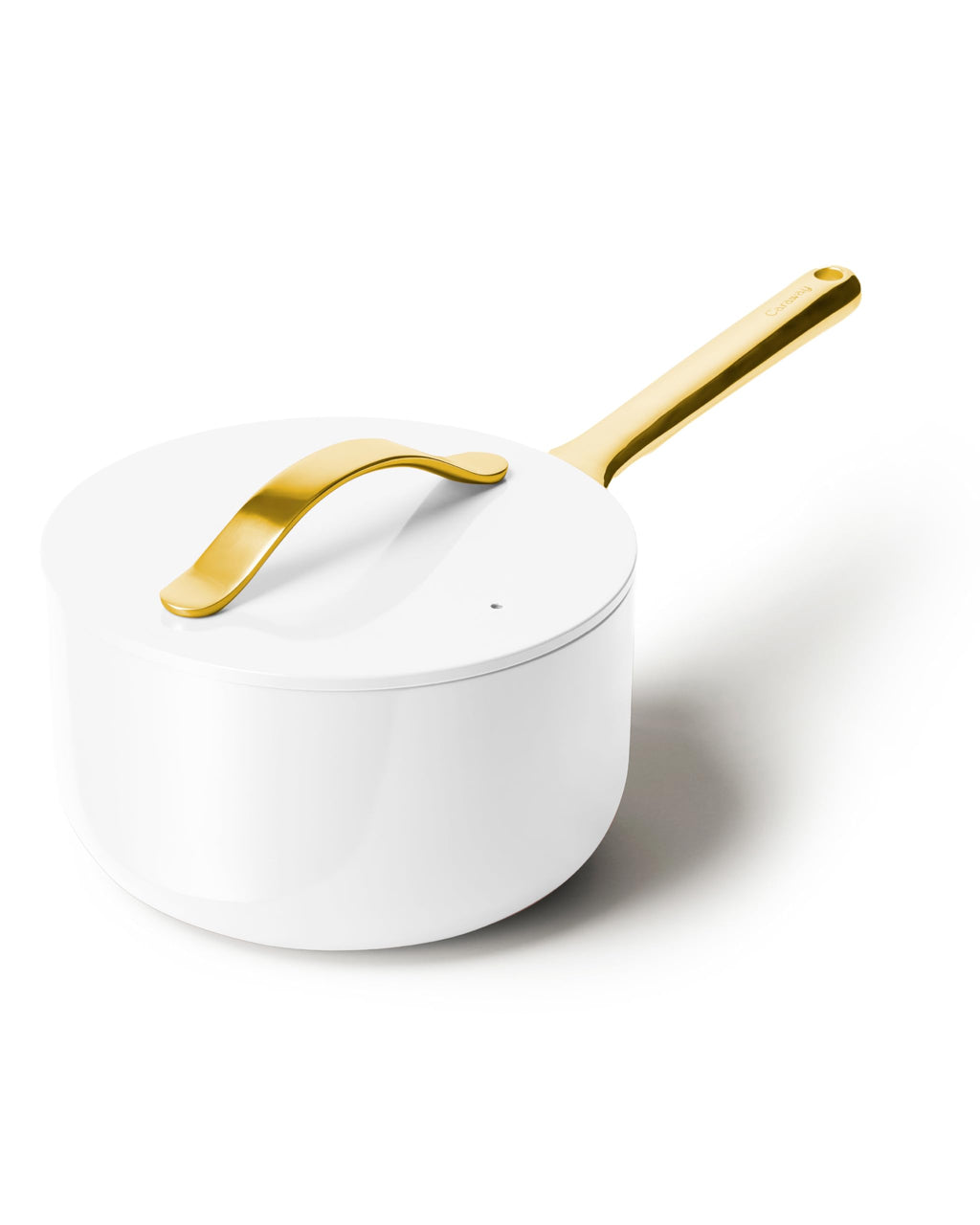 Caraway Nonstick Ceramic Sauce Pan with Lid (3 qt) - Non Toxic, PTFE & PFOA Free - Oven Safe & Compatible with All Stovetops (Gas, Electric & Induction) - Cream