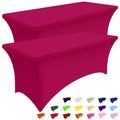 Smiry 2 Pack Spandex Table Cloth 6FT, Elastic Fitted Stretch Tablecloths, Washable and Wrinkle Free Rectangular Patio Table Cover for Outdoor, Wedding, Banquet & Parties (Black, 72Lx30Wx30H Inch)