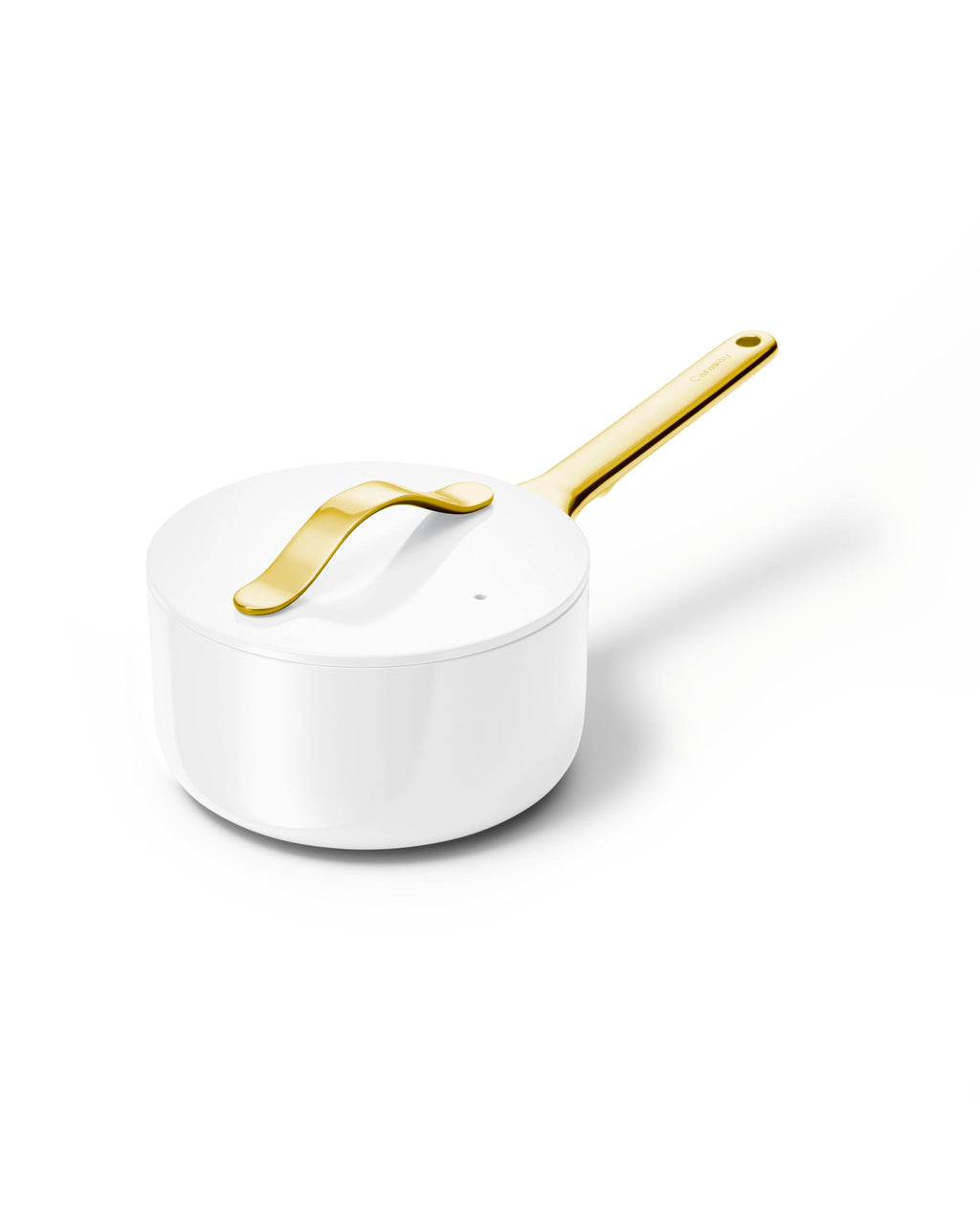 Caraway Nonstick Ceramic Sauce Pan with Lid (3 qt) - Non Toxic, PTFE & PFOA Free - Oven Safe & Compatible with All Stovetops (Gas, Electric & Induction) - Cream