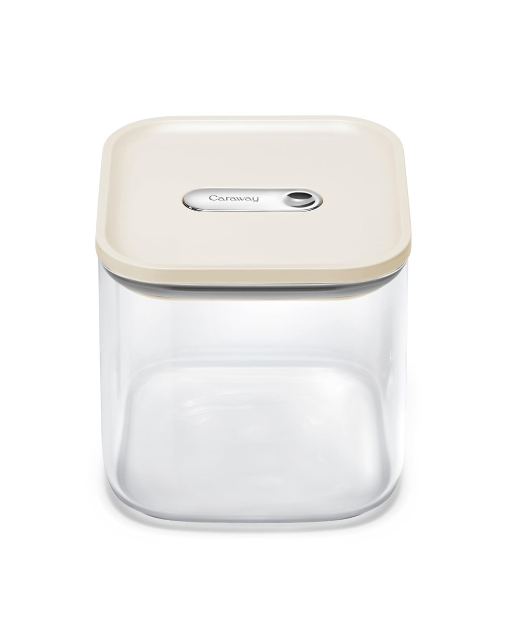 Caraway 4qt Glass Airtight Food Storage Container with Lid – Non-Toxic, BPA-Free Kitchen Storage Container – Stackable, Space-Saving Airtight Container for Dry Goods and More - Cream