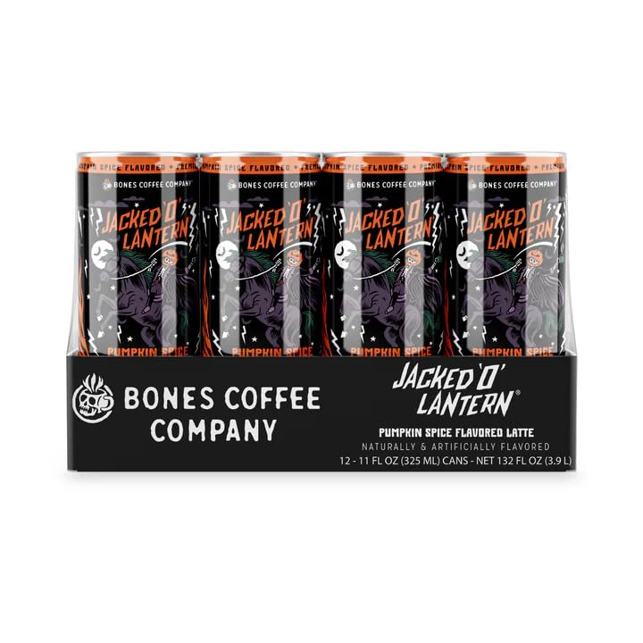 Bones Coffee Company S'mores Iced Coffee Latte - S'mores Flavored Canned Coffee Drink - 12 Pack Cans - 11 Oz Each