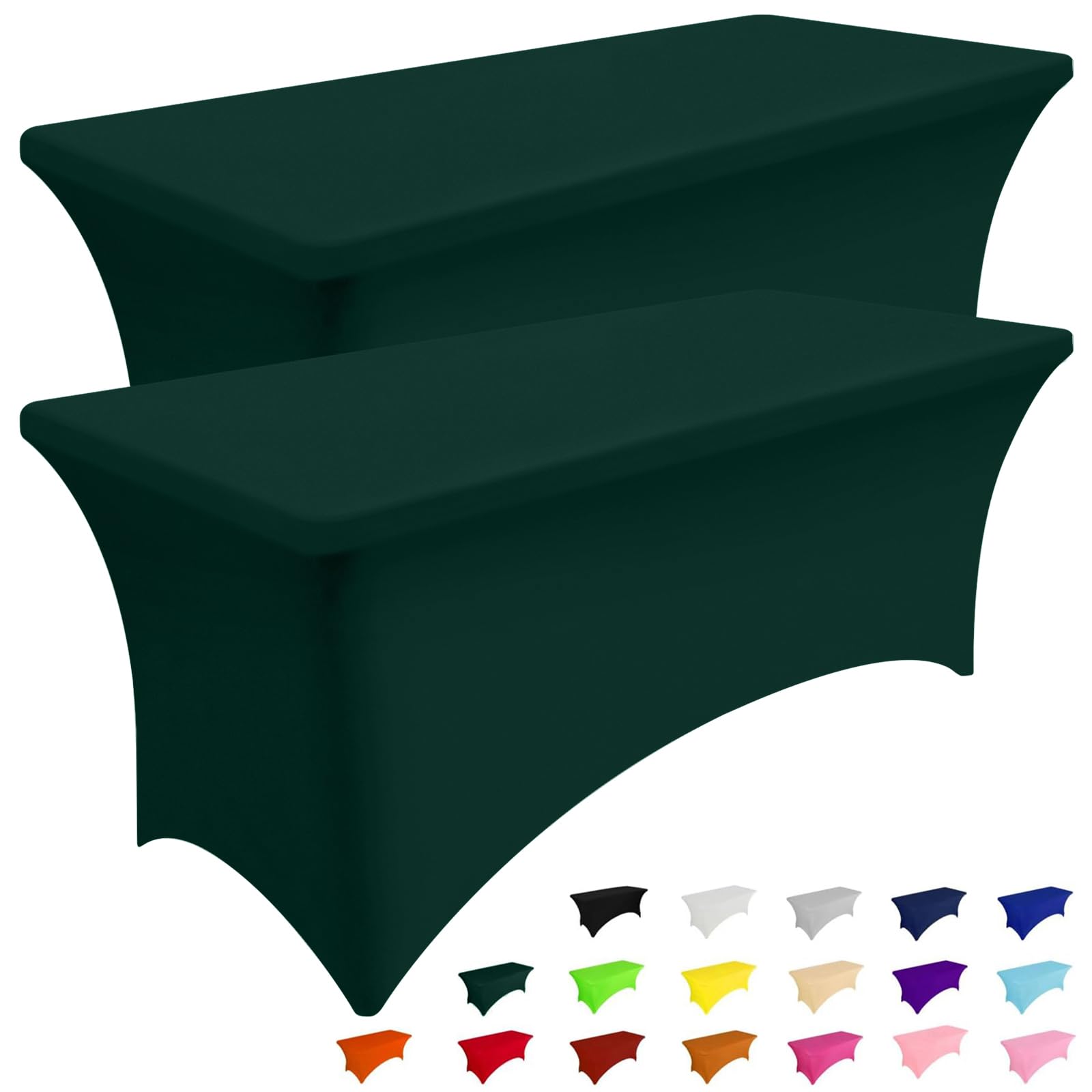 Smiry 2 Pack Spandex Table Cloth 6FT, Elastic Fitted Stretch Tablecloths, Washable and Wrinkle Free Rectangular Patio Table Cover for Outdoor, Wedding, Banquet & Parties (Black, 72Lx30Wx30H Inch)