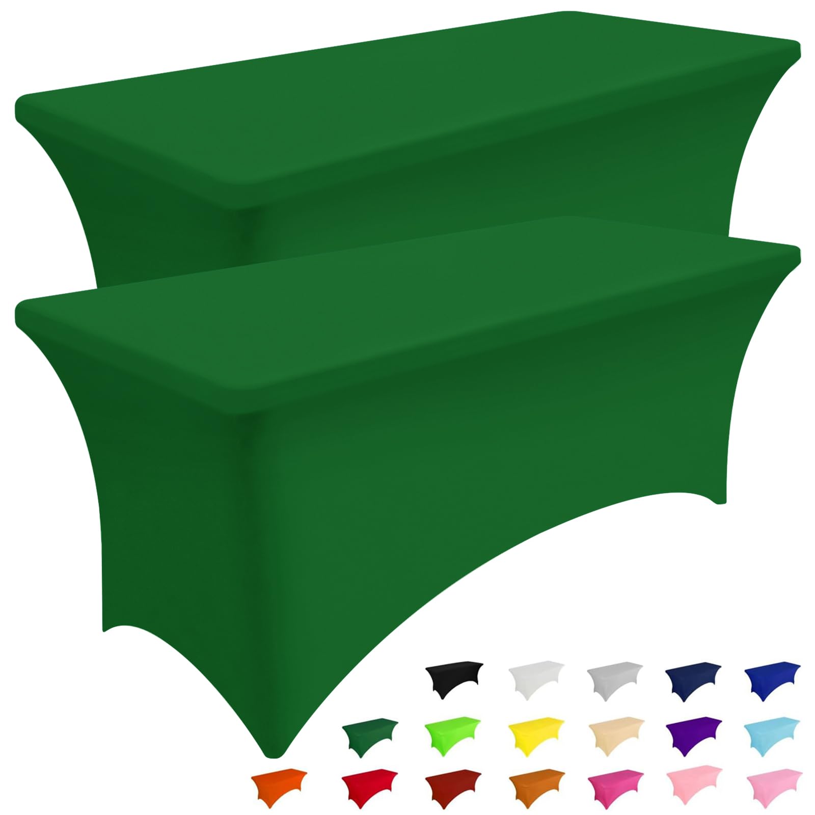 Smiry 2 Pack Spandex Table Cloth 6FT, Elastic Fitted Stretch Tablecloths, Washable and Wrinkle Free Rectangular Patio Table Cover for Outdoor, Wedding, Banquet & Parties (Black, 72Lx30Wx30H Inch)
