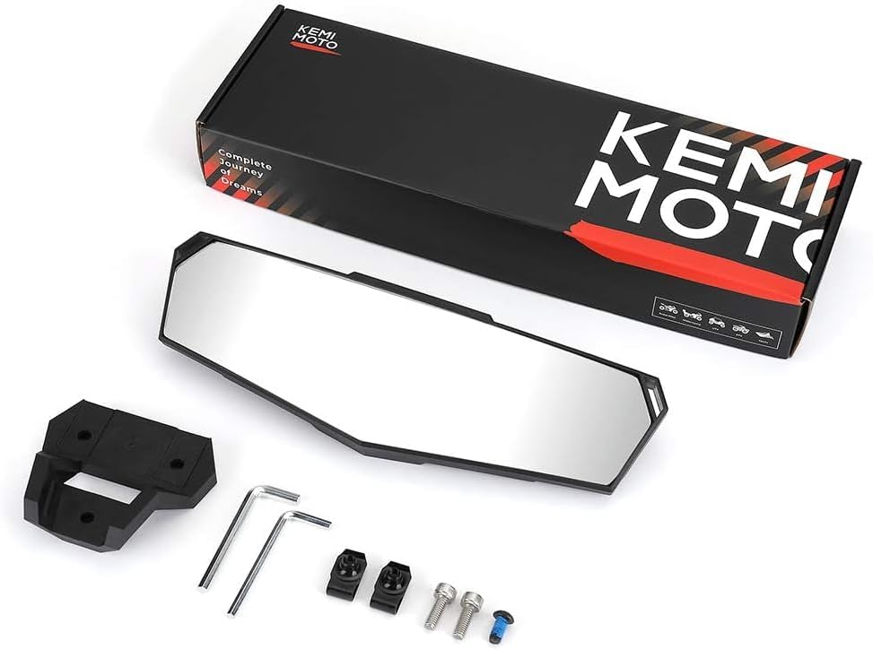 KEMIMOTO Center Rear View Mirror High-Definition Race Convex Mirror Compatible with Polaris RZR PRO XP / 4, Turbo R /4 2020 2021 2022 2023 2024 2025 2026, 2024+ RZR XP 1000# 2883763