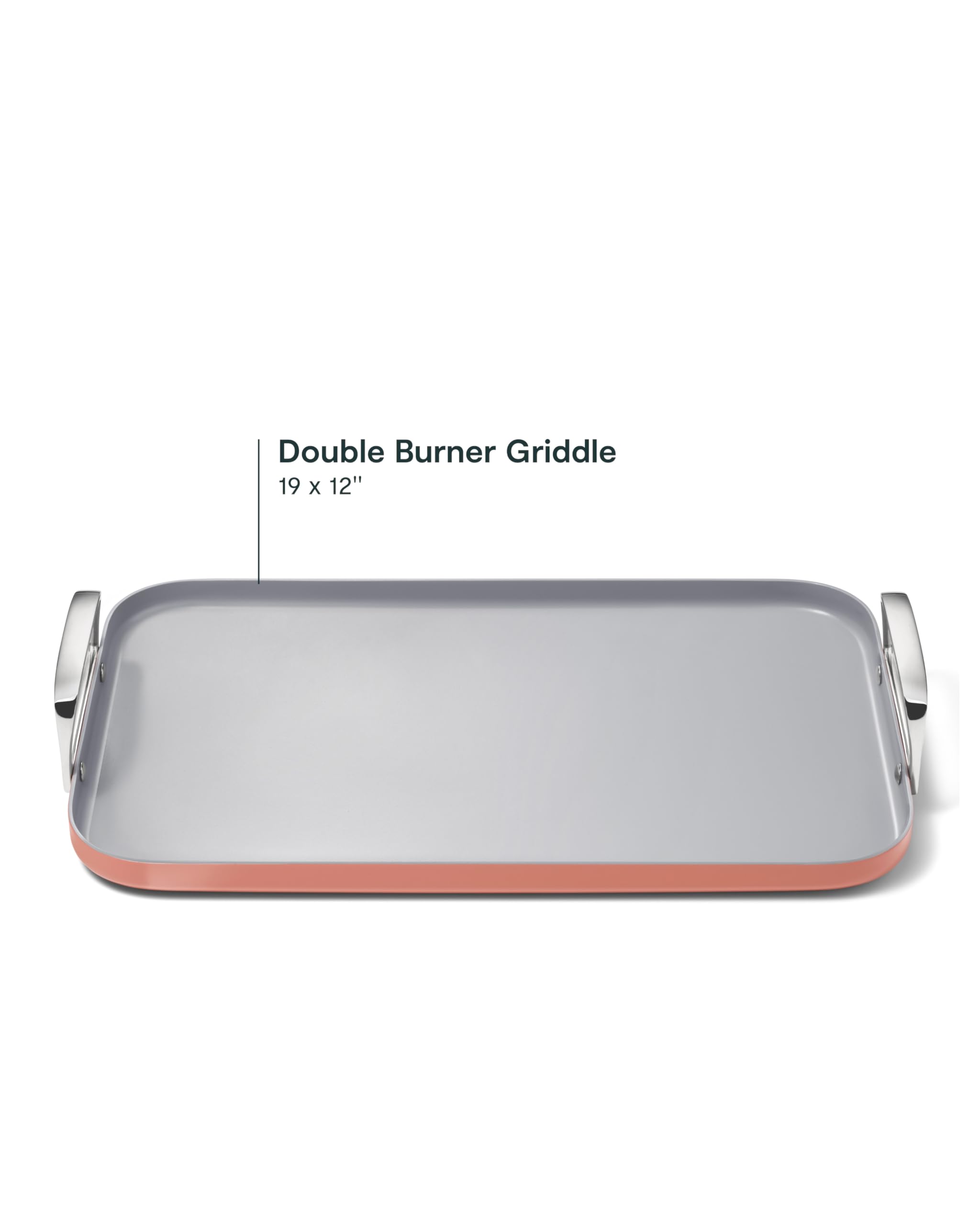 Caraway Double Burner Griddle - 19x12” Griddle Pan - Non-Stick Ceramic Coated - Non Toxic, PTFE & PFOA Free - Oven Safe & Compatible with All Stovetops - Cream