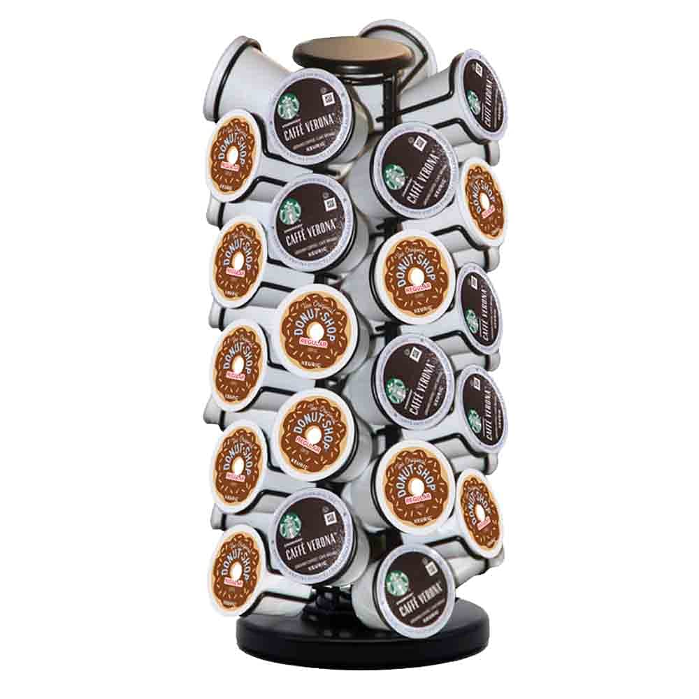 K Cup Holders,K Cup Holder, K Cups Holder,K Cup Carousel, Coffee Pods Holder Storage Organizer Stand,No Assembly Required,Black (Capacity of 40 Pods, Black)