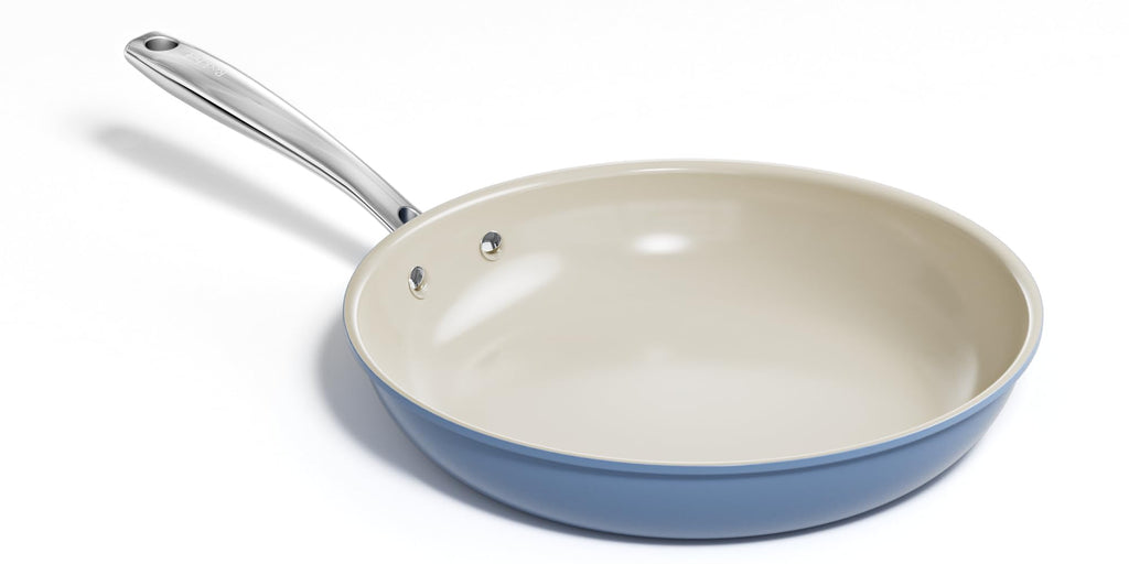 Redchef Ceramic Non Stick Egg Pans, Nonstick Frying Pan Skillet, 8 inch Cooking Pan Non Toxic with Stay Cool Handle for Induction, PTFE & PFAS & PFOA Free, Dishwasher/Oven Safe (Blue)