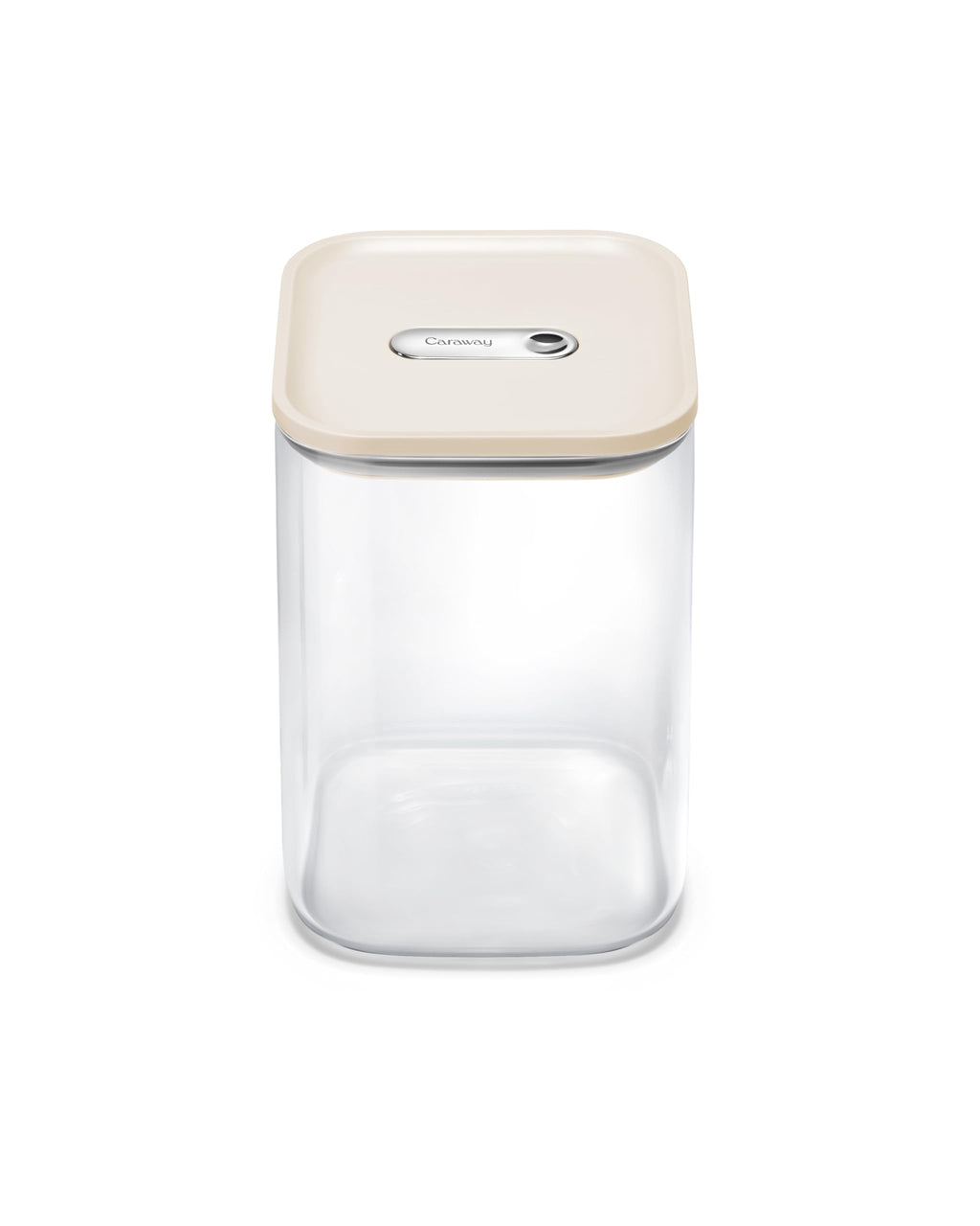 Caraway 4qt Glass Airtight Food Storage Container with Lid – Non-Toxic, BPA-Free Kitchen Storage Container – Stackable, Space-Saving Airtight Container for Dry Goods and More - Cream