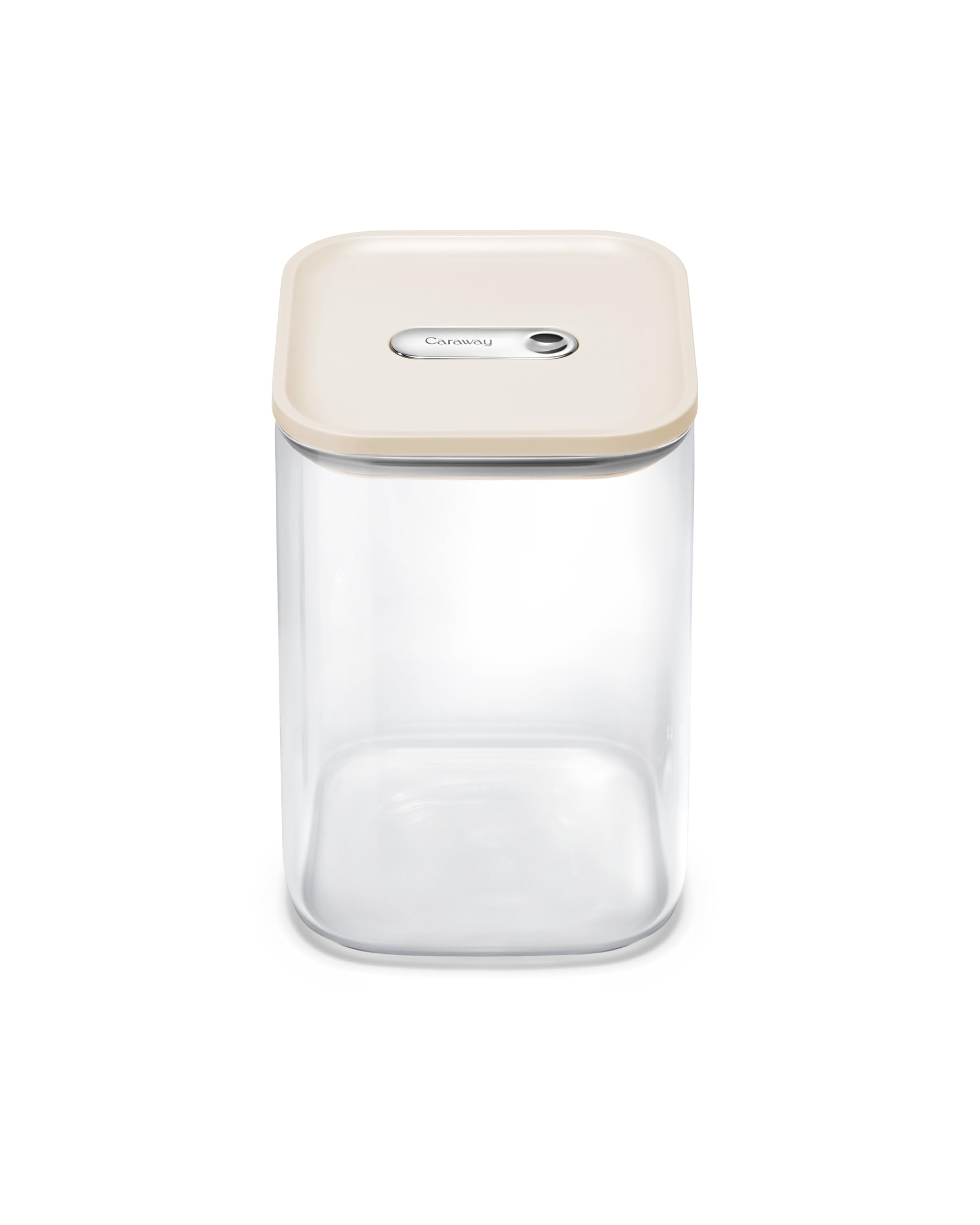 Caraway 4qt Glass Airtight Food Storage Container with Lid – Non-Toxic, BPA-Free Kitchen Storage Container – Stackable, Space-Saving Airtight Container for Dry Goods and More - Cream