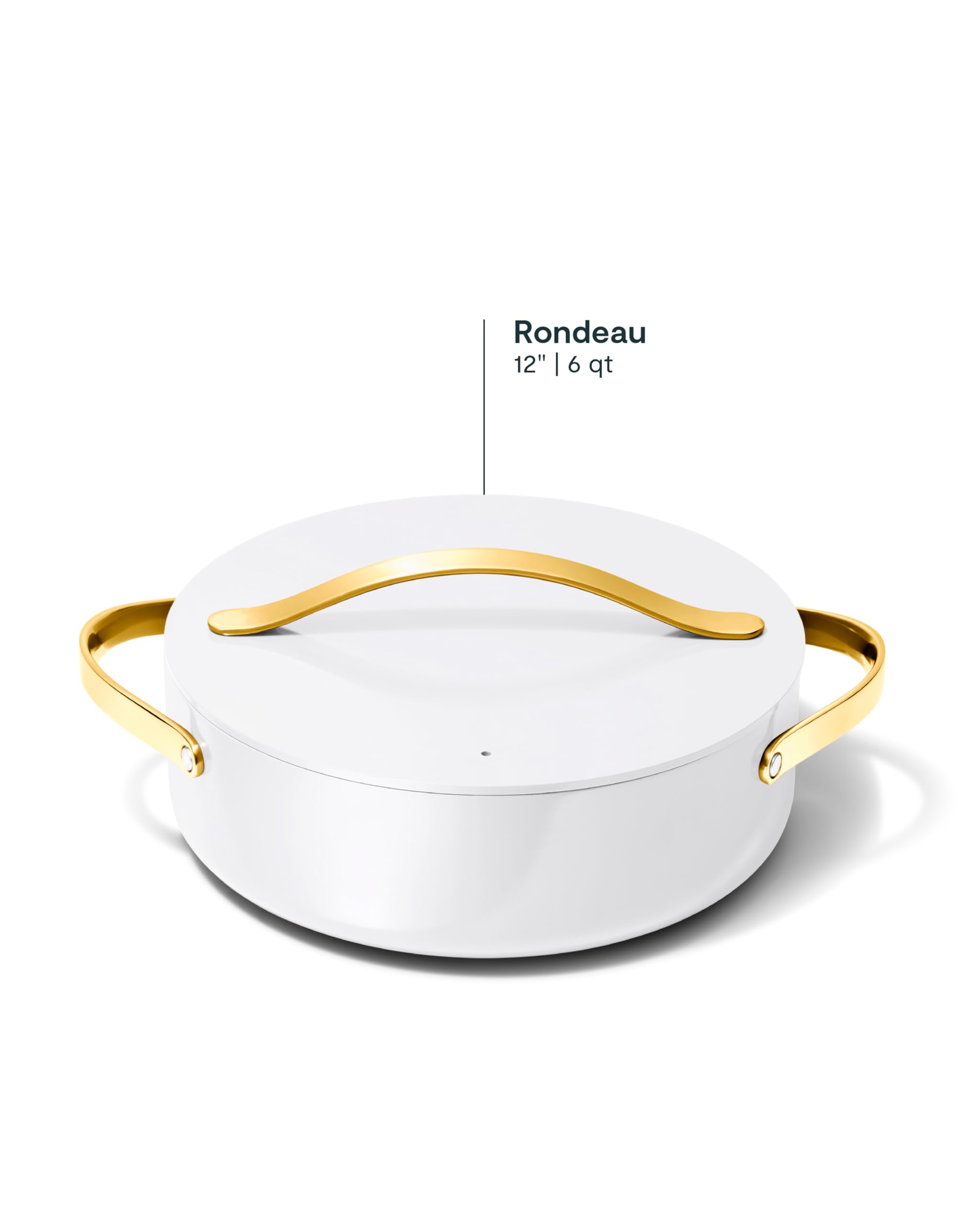 Caraway Rondeau - 6 Qt Non-Stick Pan with Lid - Free From Forever Chemicals - Perfect for Searing, Braising, & Roasting - Cream
