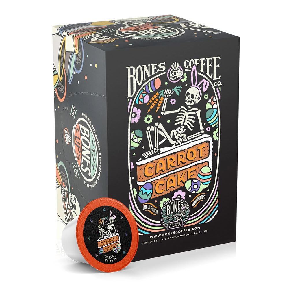Bones Coffee Company Flavored Coffee Bones Cups Highland Grog Butterscotch Caramel | 12ct Single-Serve Coffee Pods Compatible with Keurig 1.0 & 2.0 Keurig Coffee Maker