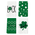 Artoid Mode Green Clover Shamrock Lucky St. Patrick's Day Kitchen Towels Dish Towels, 18x26 Inch Seasonal Decoration Hand Towels Set of 4