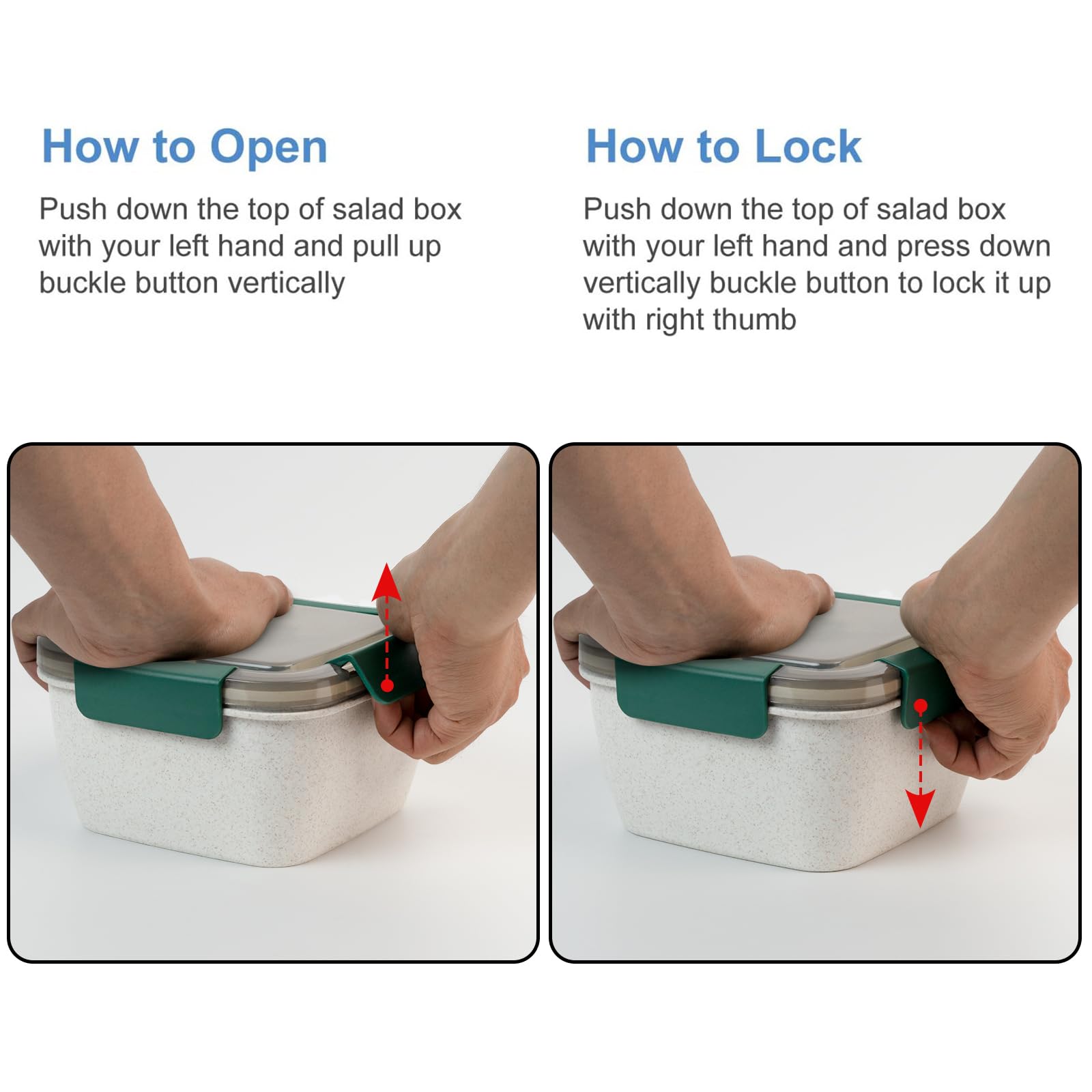 Freshmage Salad Lunch Container To Go, 52-oz Salad Bowls with 3 Compartments, Salad Dressings Container for Salad Toppings, Snacks, Men, Women (Blue)