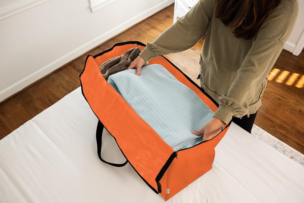 ClearSpace Heavy Duty Moving Bags or Storage Bags – Storage Bins with Lids, Large Moving Boxes with Backpack Straps & Zippers,– Packing Box & Moving Supplies for College Dorm, 6 Pack