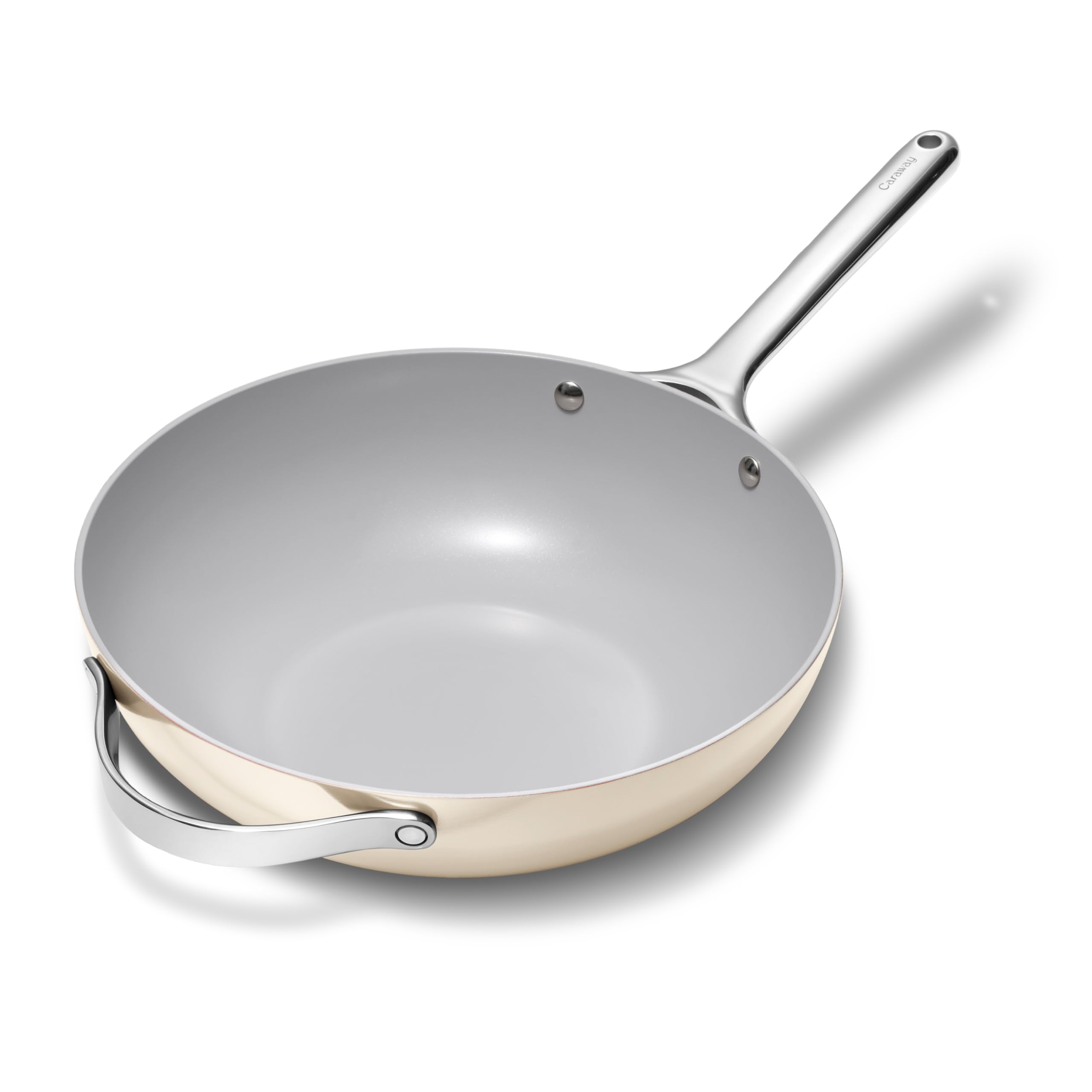 Caraway Non-Stick Stir Fry Pan - 12” Wok-Inspired Pan - Free From Forever Chemicals - High-Sloped Walls - Stainless Steel Handles - Navy