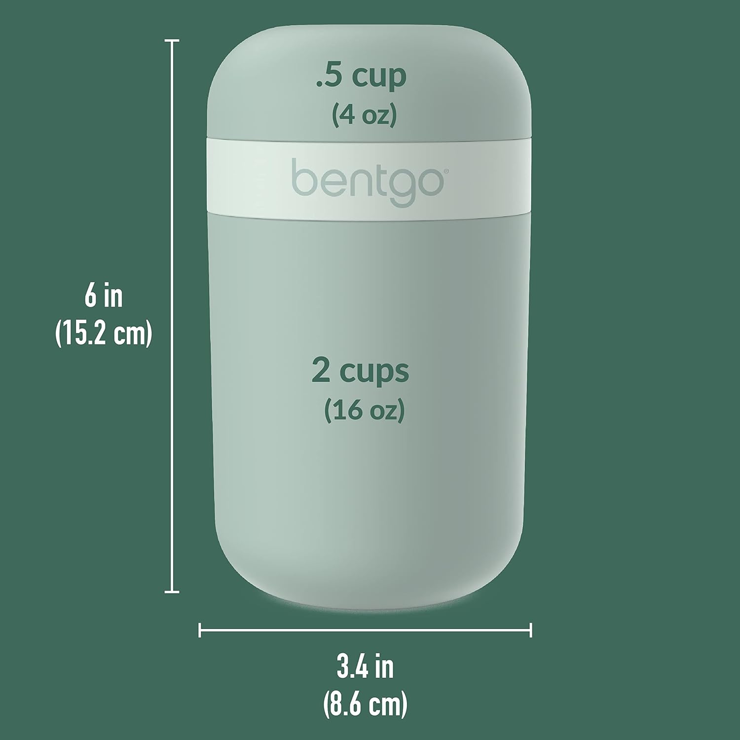 Bentgo Snack Cup - Reusable Snack Container with Leak-Proof Design, Toppings Compartment, and Dual-Sealing Lid, Portable & Lightweight for Work, Travel, Gym - Dishwasher Safe (Mint Green)