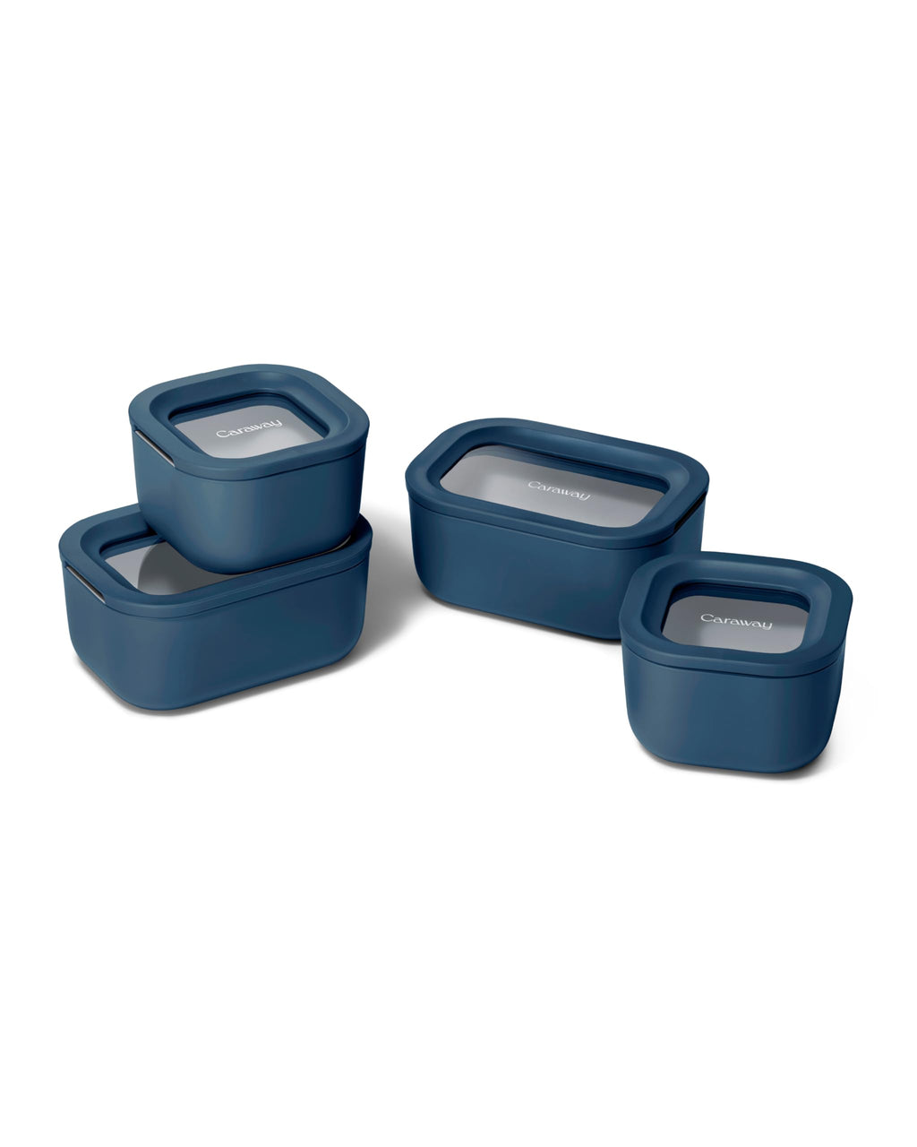 Caraway 13pc Glass Food Storage Container Set - Easy to Store, Non Toxic Lunch Box - with Glass Lids - Includes Storage Organizer - Cream