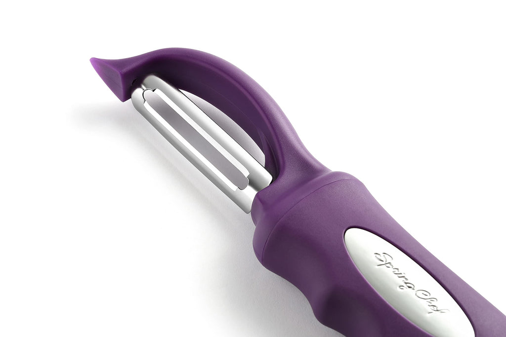 Spring Chef Premium Swivel Vegetable Peeler, Soft Grip Handle and Ultra Sharp Stainless Steel Blades - Perfect Kitchen Peeler For Veggie, Fruit, Potato, Carrot, Apple - Black