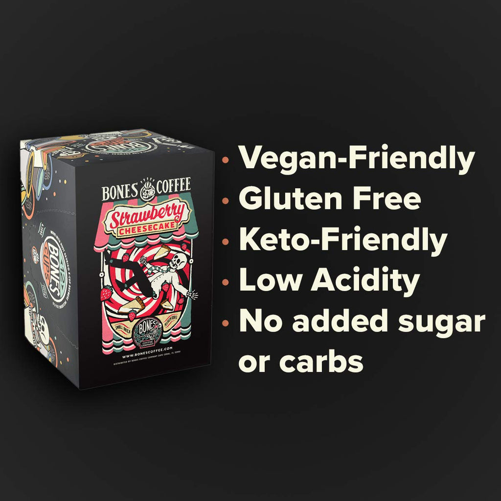 Bones Coffee Company Flavored Coffee Bones Cups Highland Grog Butterscotch Caramel | 12ct Single-Serve Coffee Pods Compatible with Keurig 1.0 & 2.0 Keurig Coffee Maker