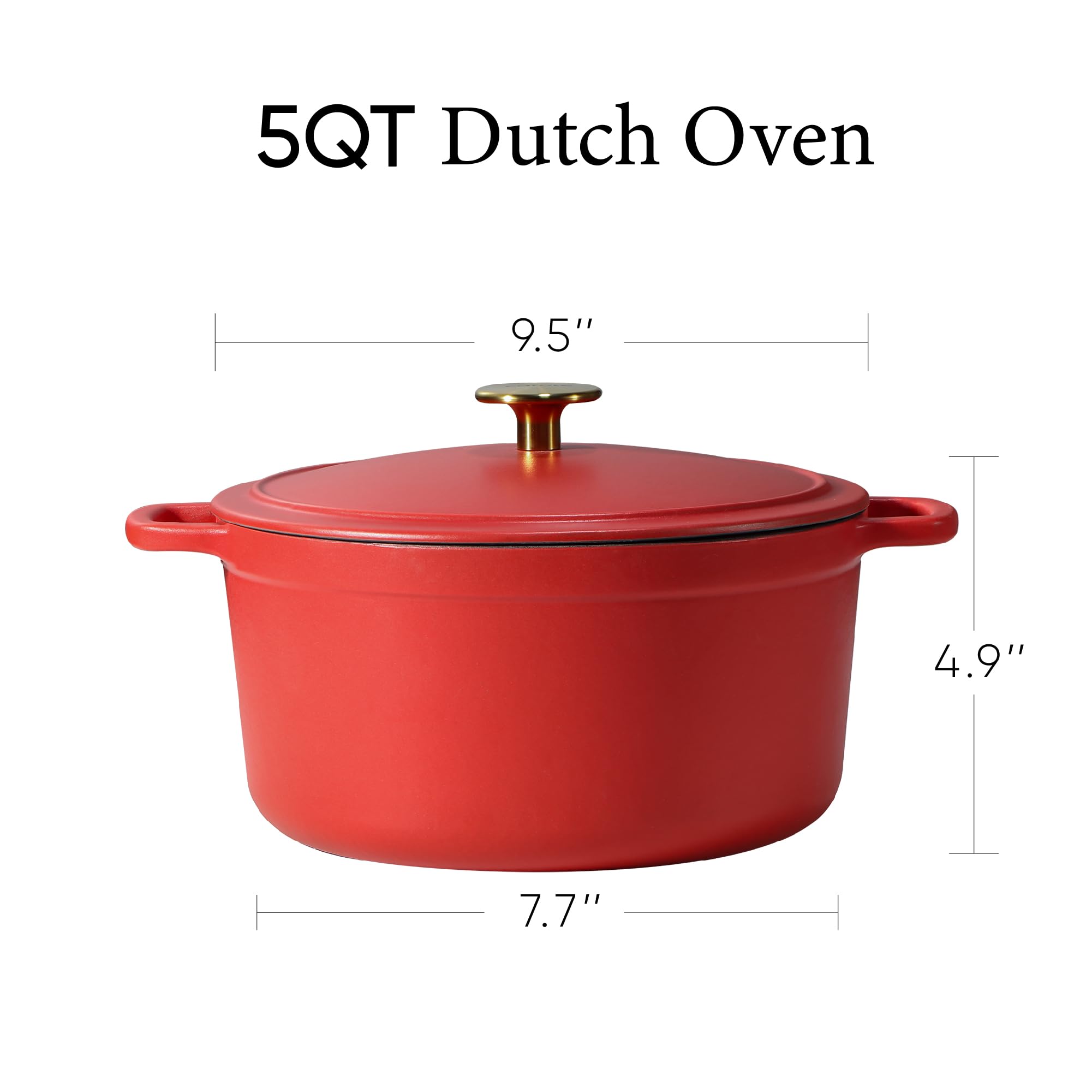 CAROTE 5QT Enameled Cast Iron Dutch Oven Pot with Lid, Heavy-Duty Dutch Oven for Sourdough Bread Baking, Braising, Stews, Roasting, Healthy & Non-Toxic, Dual Handles, All Stovetop Compatible, Oven Safe up to 500° F, Cream White