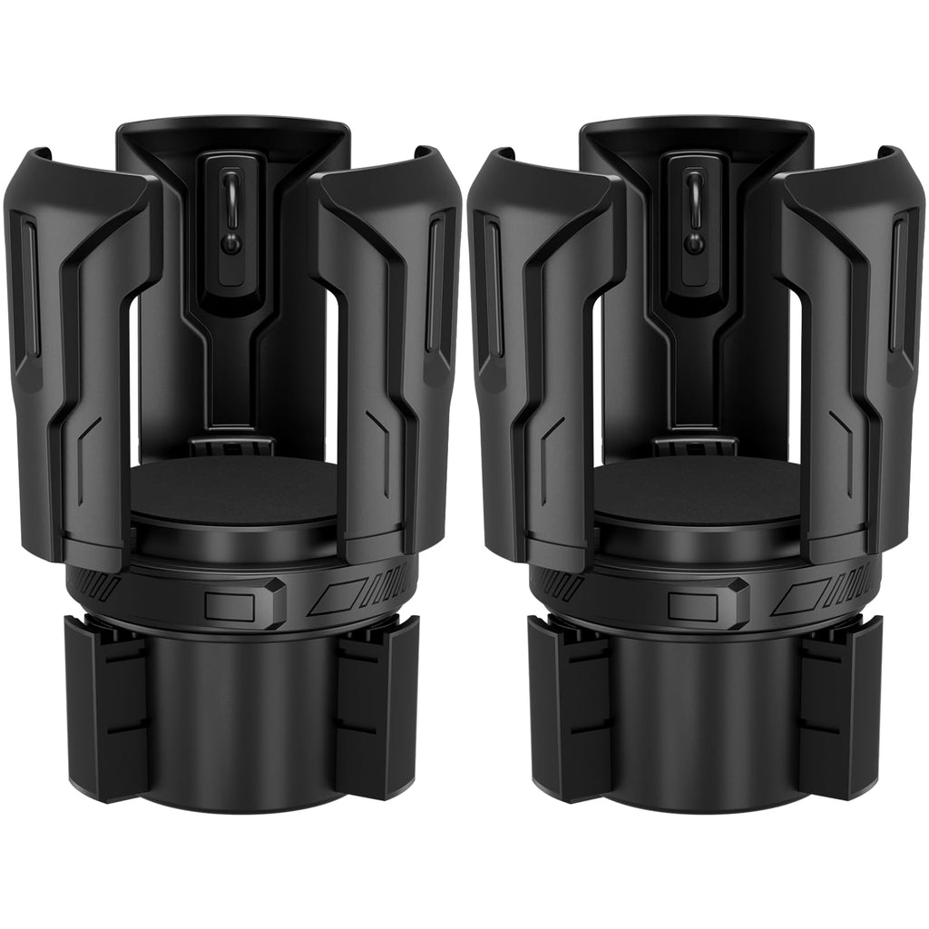 Cup Holder Expander (Adjustable Holder & Base, Auto-Fit Hold, One Button Open), Car Cup Holder Expander for Yeti, Hydro Flask, Nalgene, Owala, Bottles in 2.6"- 4.8" (Light Black, 1 Pack)