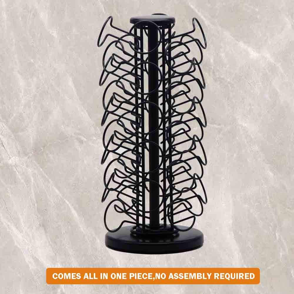 K Cup Holders,K Cup Holder, K Cups Holder,K Cup Carousel, Coffee Pods Holder Storage Organizer Stand,No Assembly Required,Black (Capacity of 40 Pods, Black)